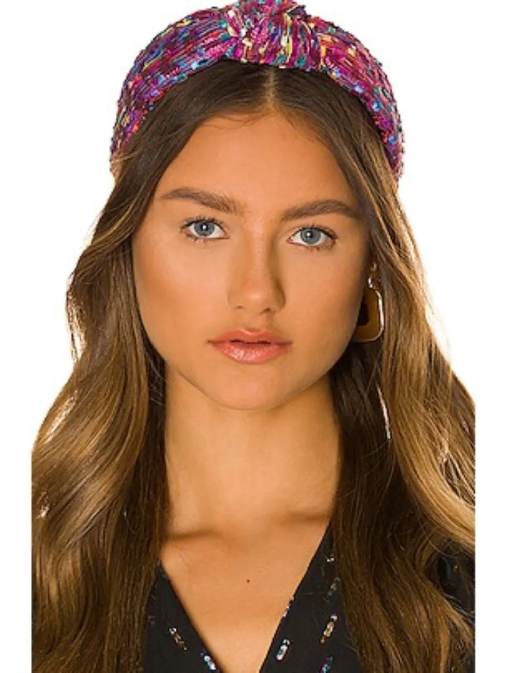 Lele Sadoughi Pink Shimmer Confetti Knotted Headband NWOT
